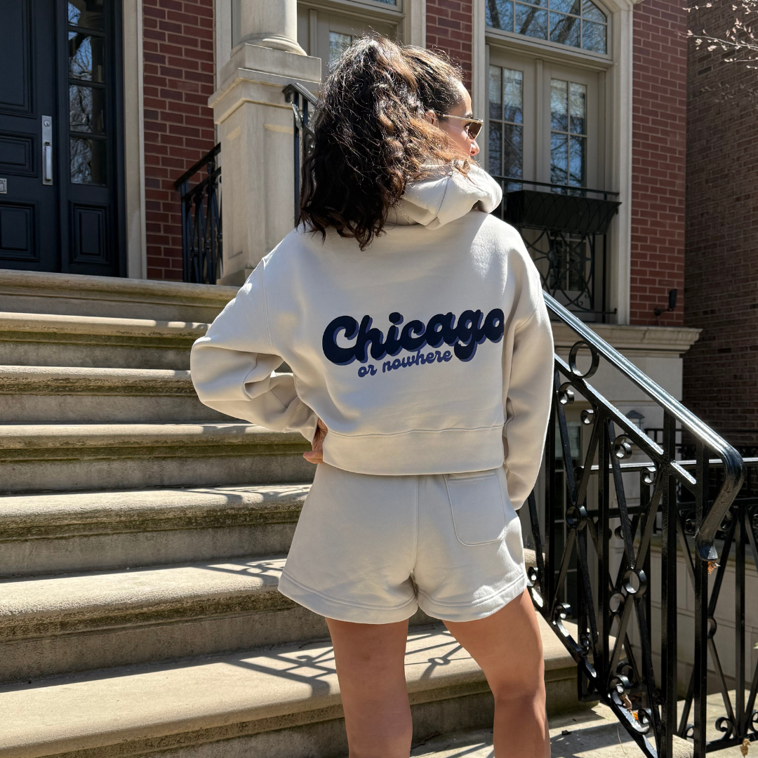 Chicago Or Nowhere Crop Hoodie